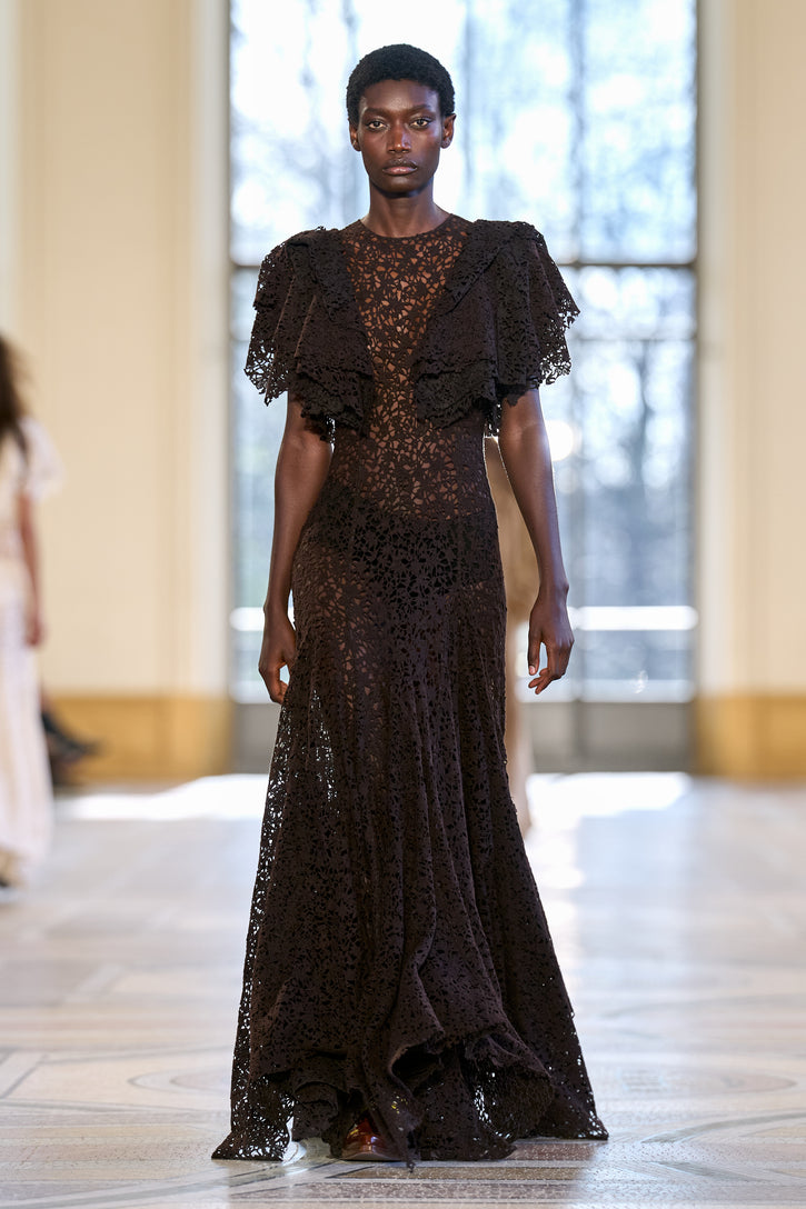 Lulsy Dress in Chocolate Cashmere Lace