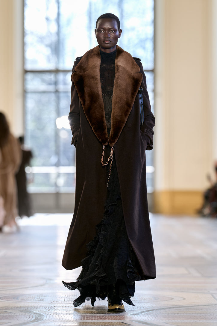 Houstt Trench Coat in Chocolate Cashmere Corduroy