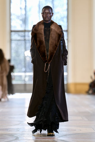 Houstt Trench Coat in Chocolate Cashmere Corduroy