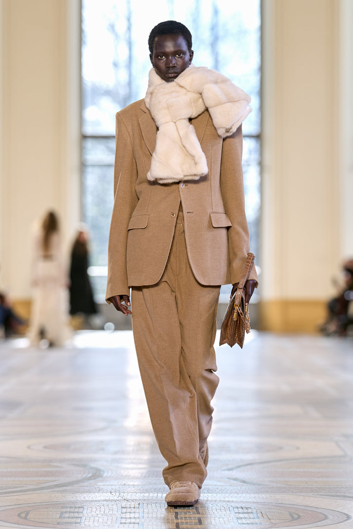 Lewis Blazer in Camel Cashmere Wool Corduroy