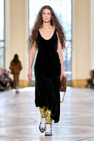 Lyth Raw Cut Dress in Black Recycled Mink Fur