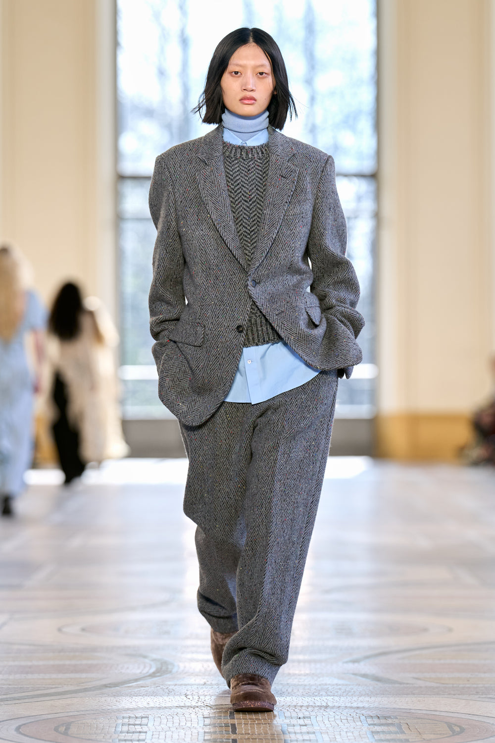 Leiva Blazer in Charcoal Multi Cashmere