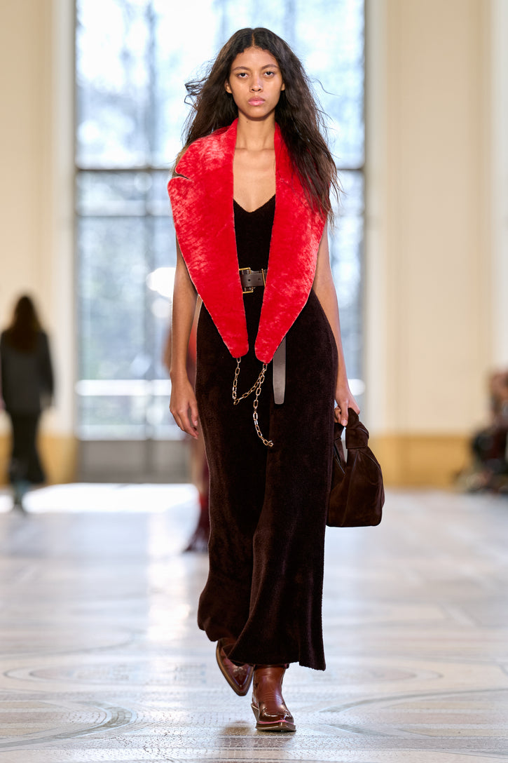 Lady Hall Knit Dress in Chocolate Cashmere Silk