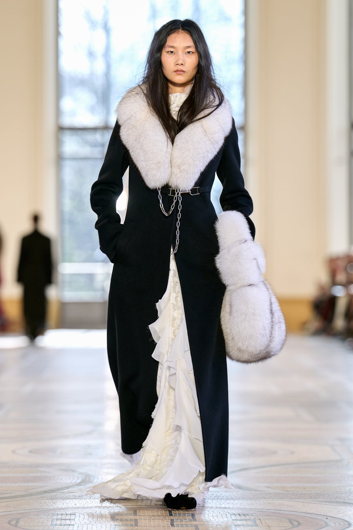 Dee Coat in Black Double-face Recycled Cashmere