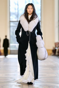 Dee Coat in Black Double-face Recycled Cashmere