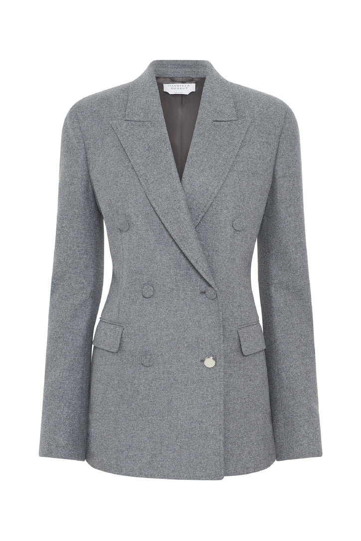 Gavin Blazer in Smoke Cashmere Wool Flannel
