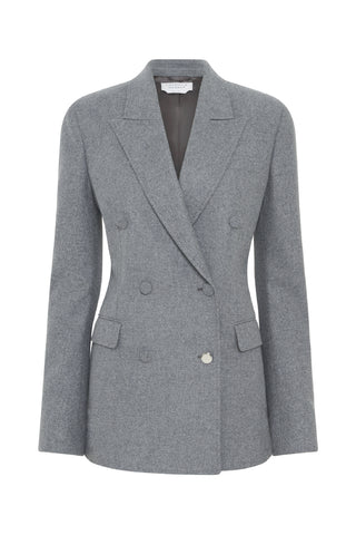 Gavin Blazer in Smoke Wool Cashmere Flannel