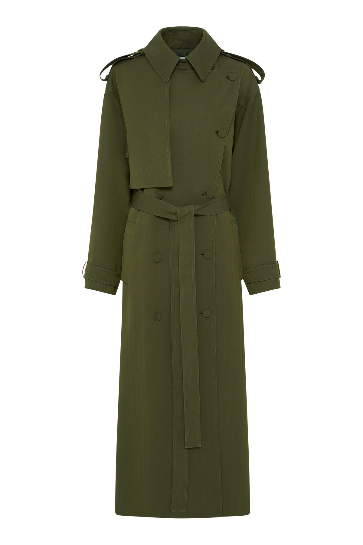 Tellus Coat in Olive Wool