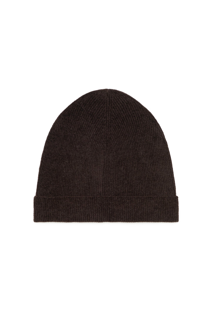 Spire Knit Beanie in Chocolate Silk