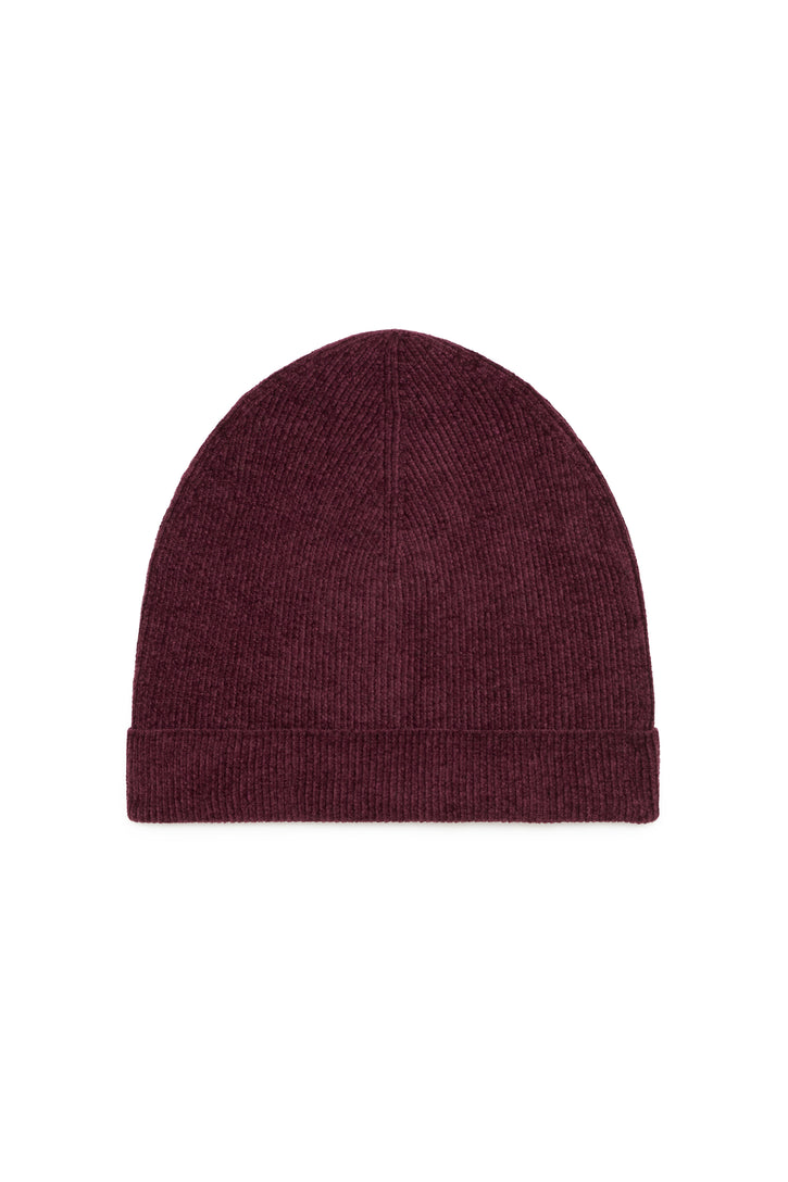 Spire Knit Beanie in Plum Silk