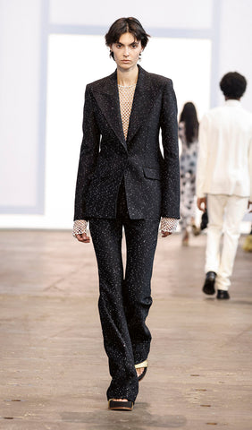 Leiva Sequin Blazer in Black Wool