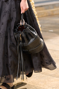 Vintage No.2 Backpack in Black Nappa & Crocodile Leather