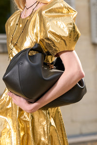 Small Antonia Shoulder Tie Knot Bag in Soft Nappa Leather
