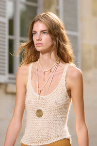 Nur Knit Tank Top in Off White Cashmere