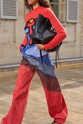 Multicolor Amoret Jeans Styled Look - Side Detail View | Gabriela Hearst