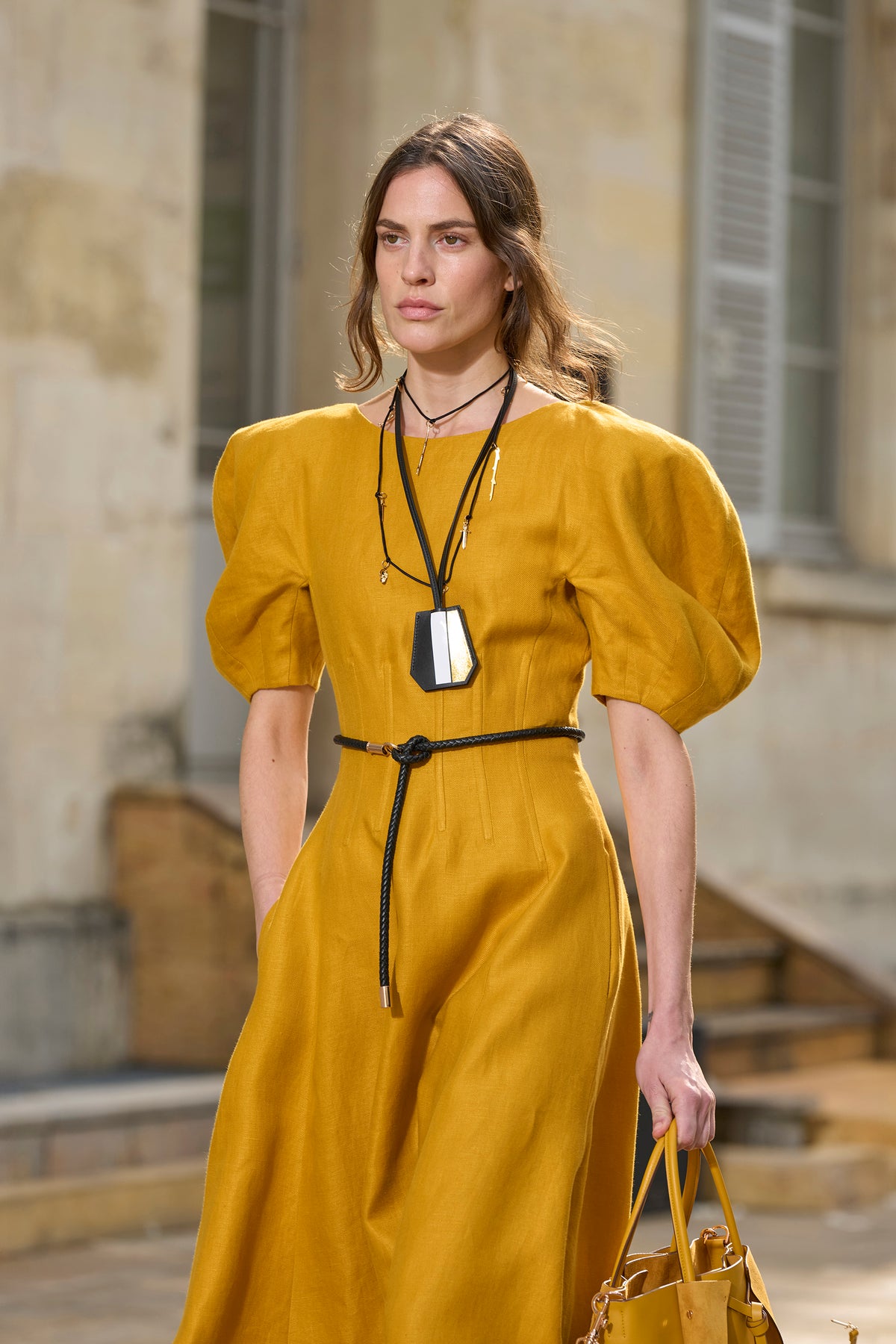Ranya Dress in Golden Birch Linen Twill