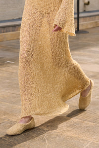 Emperor Flat in Hay Silk Cashmere Linen