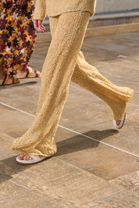 Oriel Knit Pant in Hay Silk Cashmere Linen