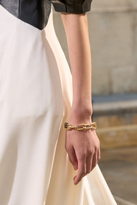 Link Pave Bracelet in 18K Yellow Gold & Black Diamonds
