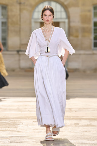 White Cotton Ansel Midi Dress - Runway Look | Gabriela Hearst
