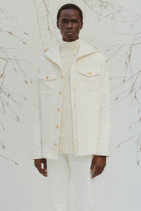 Swift Hoodie Shirt in Ivory Winter Silk