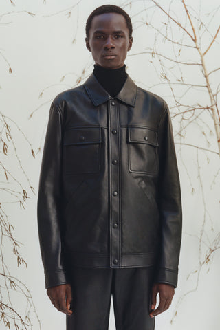 Levy Jacket in Black Nappa Leather