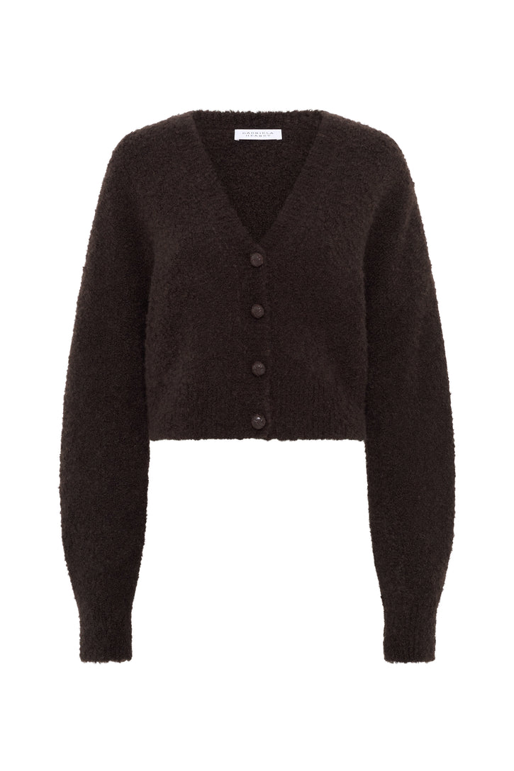 Tenet Knit Cardigan in Chocolate Cashmere Alpaca Silk