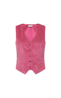 Coleridge Vest in Fuchsia Sea Island Cotton Corduroy