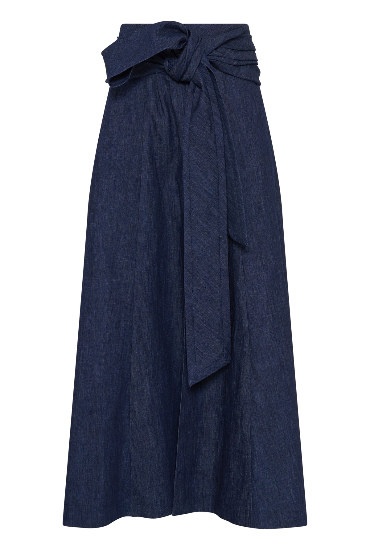 Zivan Knotted Maxi Skirt in Recycled Cotton Denim