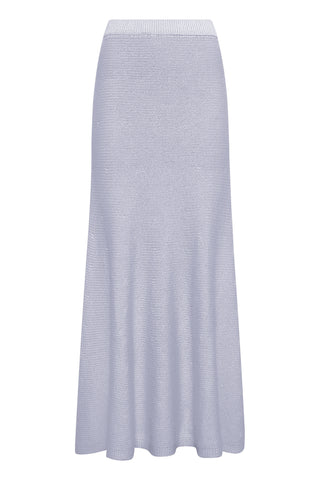 Manni Knit Maxi Skirt in Light Blue Cashmere