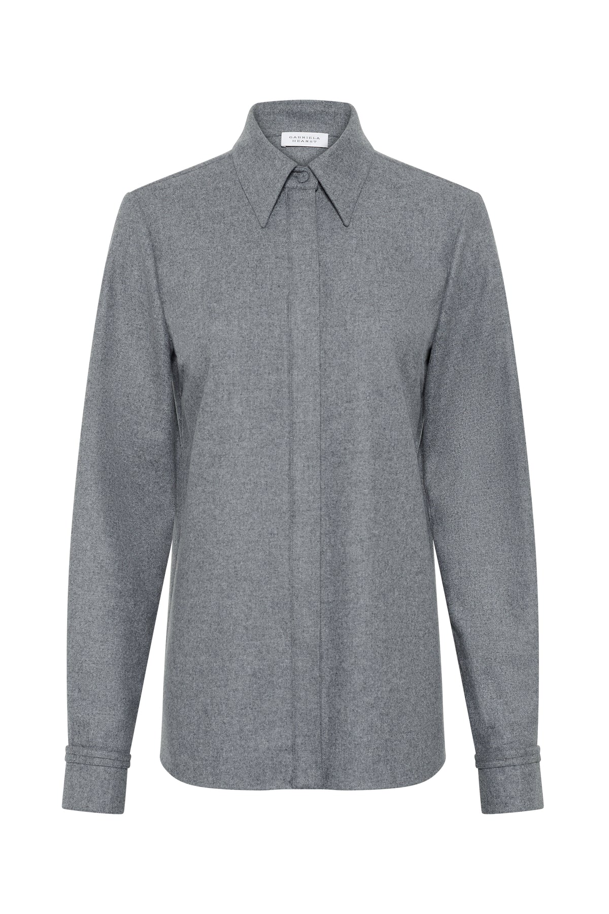 Cruz Shirt in Smoke Cashmere Wool Flannel
