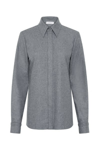 Cruz Shirt in Smoke Cashmere Wool Flannel