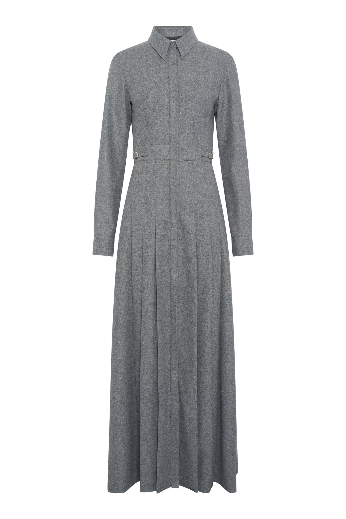 Ethel Shirtdress in Smoke Wool Cashmere Flannel