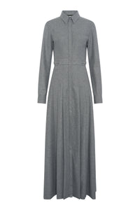 Ethel Shirtdress in Smoke Wool Cashmere Flannel