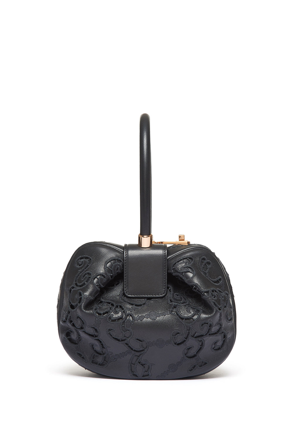 ブラックナッパレザーのニナ レースバッグ