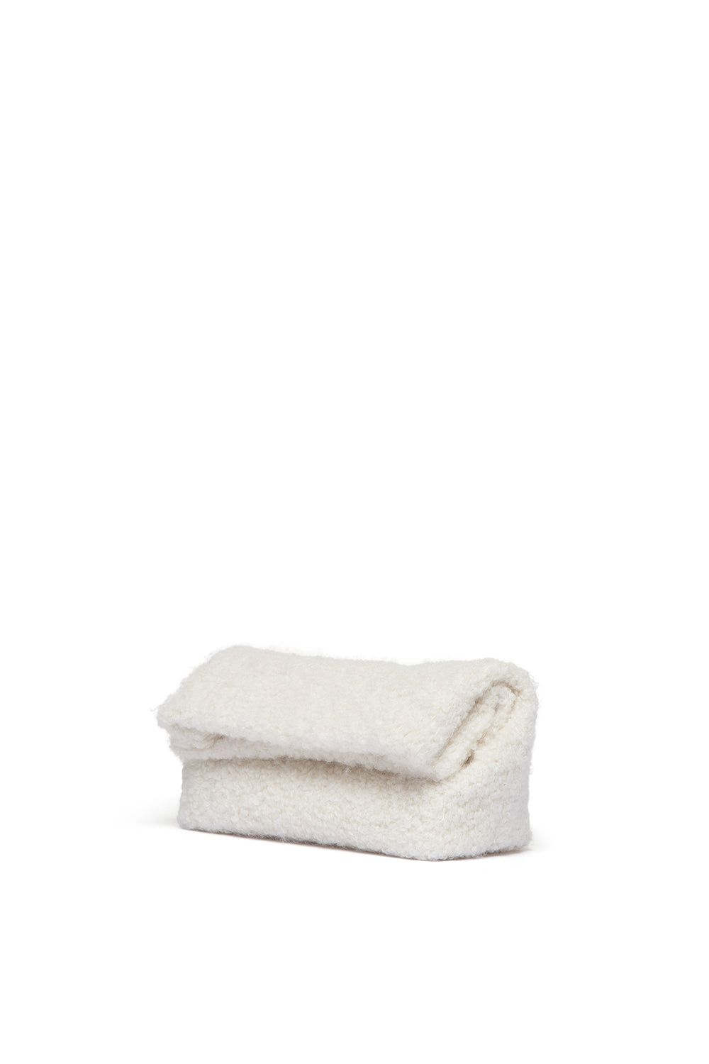 Mini Phoebe Clutch Bag in Ivory Recycled Cashmere Boucle