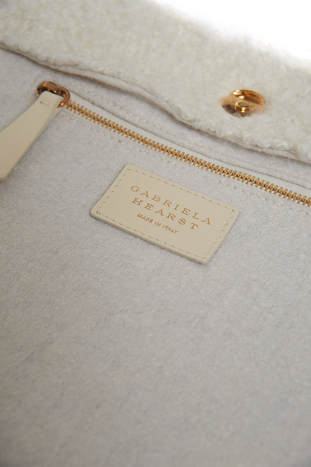 Mini Phoebe Clutch Bag in Ivory Recycled Cashmere Boucle