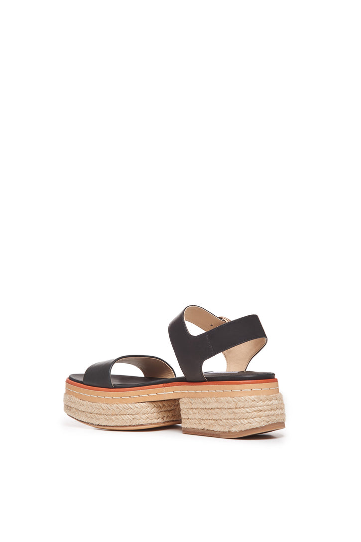 Ryka Platform Sandal in Black Leather