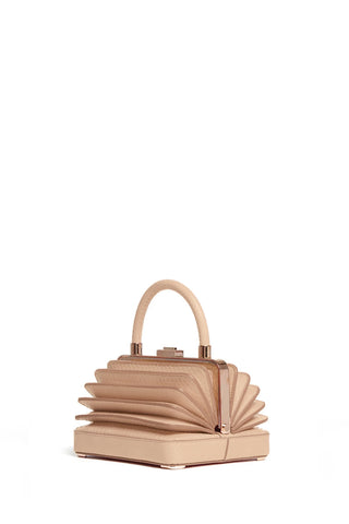 Nude Snakeskin Small Diana Bag with Accordion Pleating - Side View | Gabriela Hearst