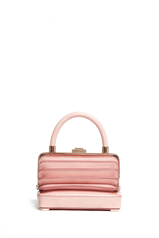 Pink Snakeskin Small Diana Bag - Front View Closed | Gabriela Hearst