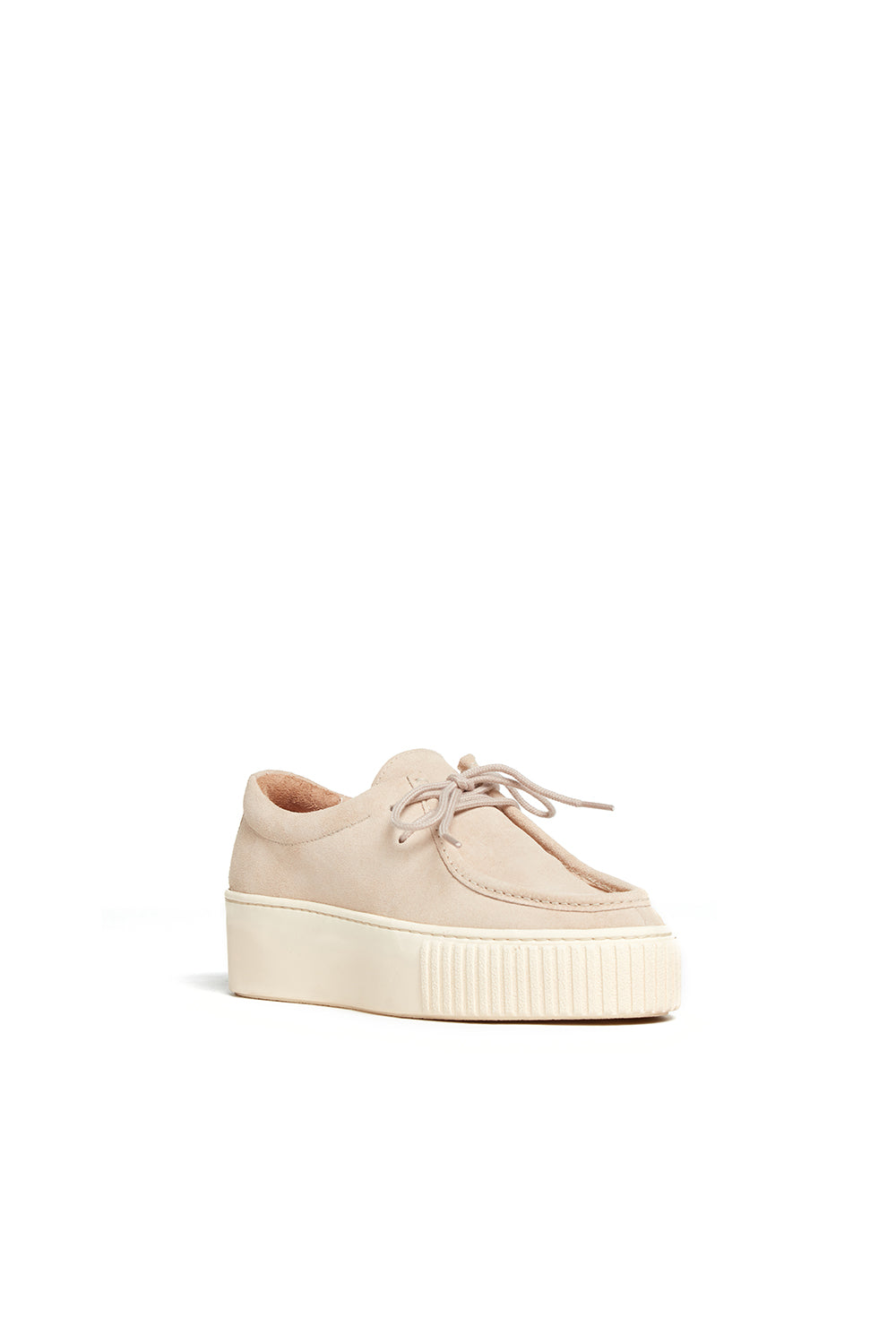 Fontaina Platform Sneaker in Beige Suede