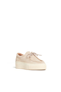 Fontaina Platform Sneaker in Beige Suede