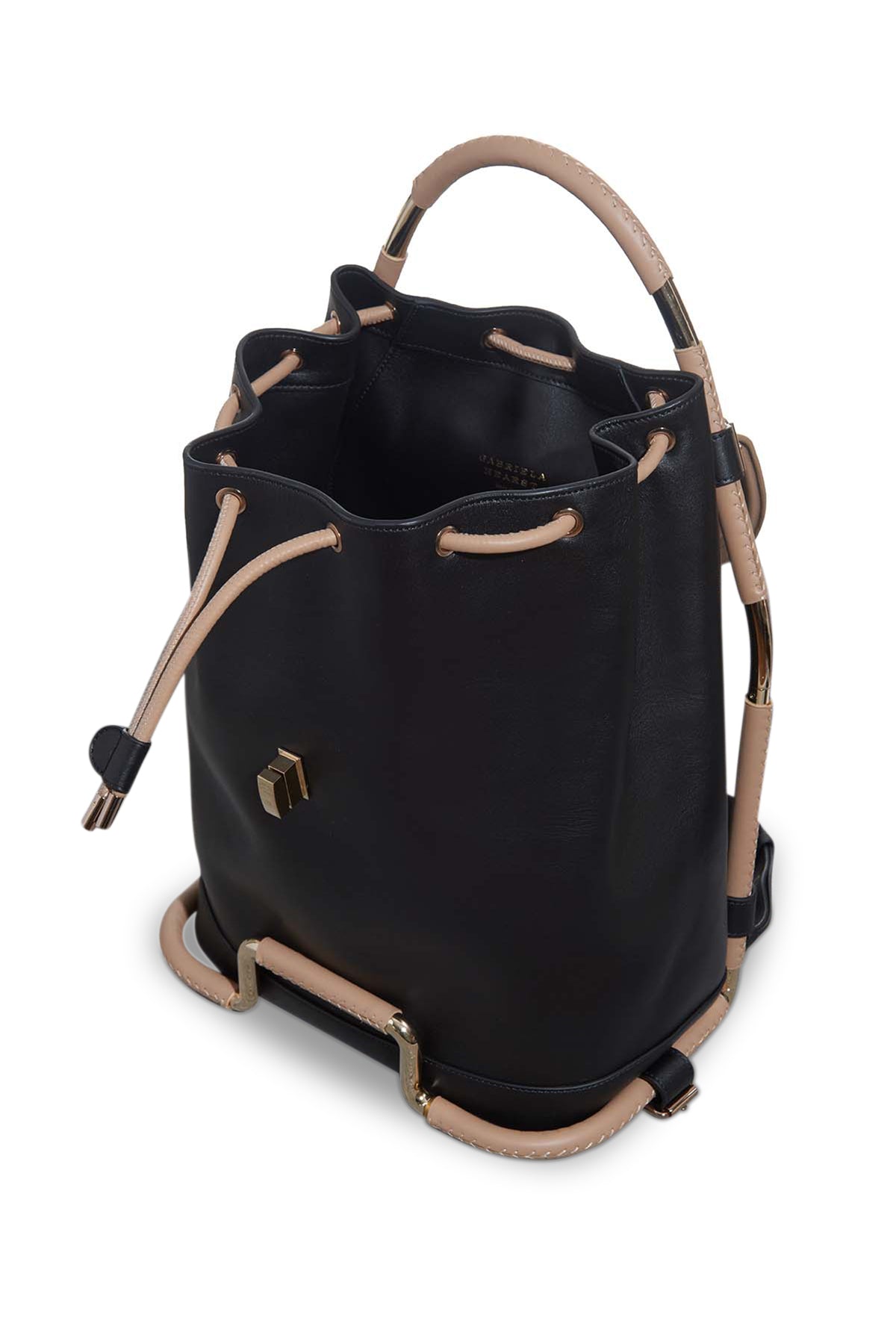 Nadia Backpack in Black & Nude Nappa Leather
