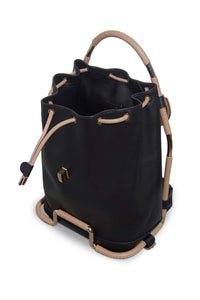 Nadia Backpack in Black & Nude Nappa Leather