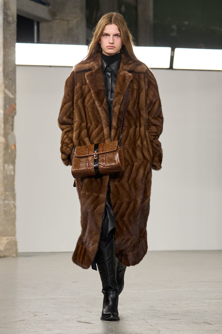 Andal Coat in Mahogany Recycled Fur