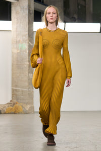 Karina Dress in Yellow Ochre/Golden Birch Merino Wool