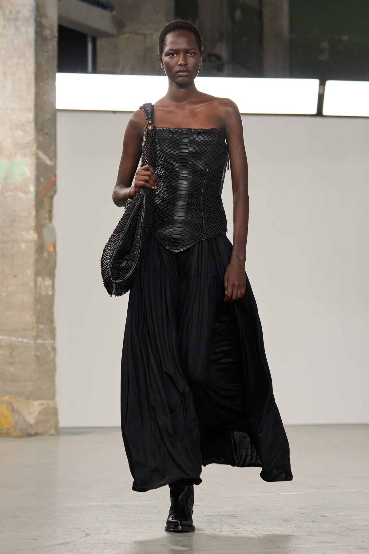 Estrid Dress in Black Nappa Leather