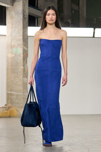 Ivara Dress in Cobalt Suede