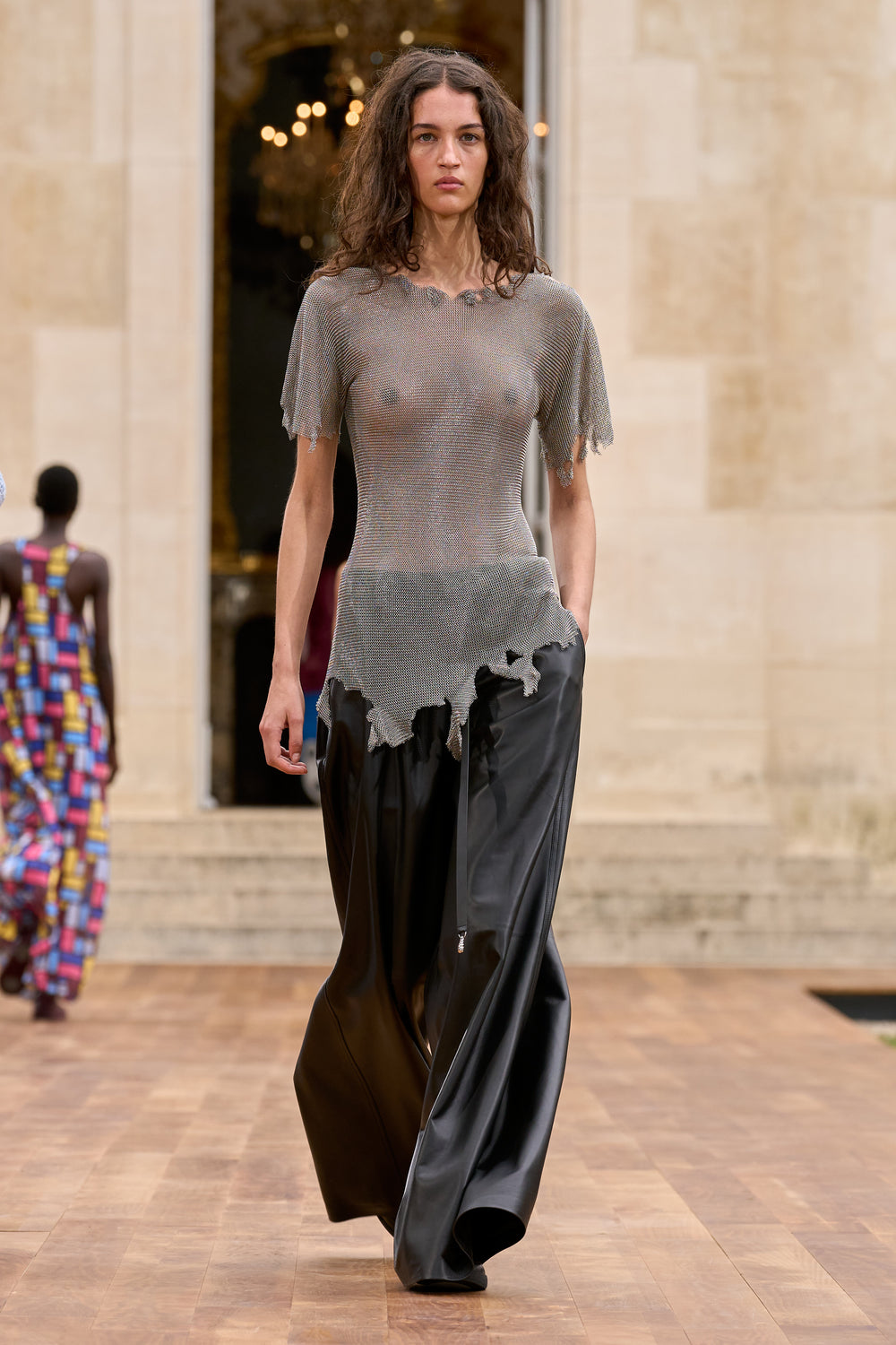 Gelos Wide-Leg Pant in Black Soft Leather