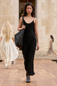 Adeona Dress in Black Silk